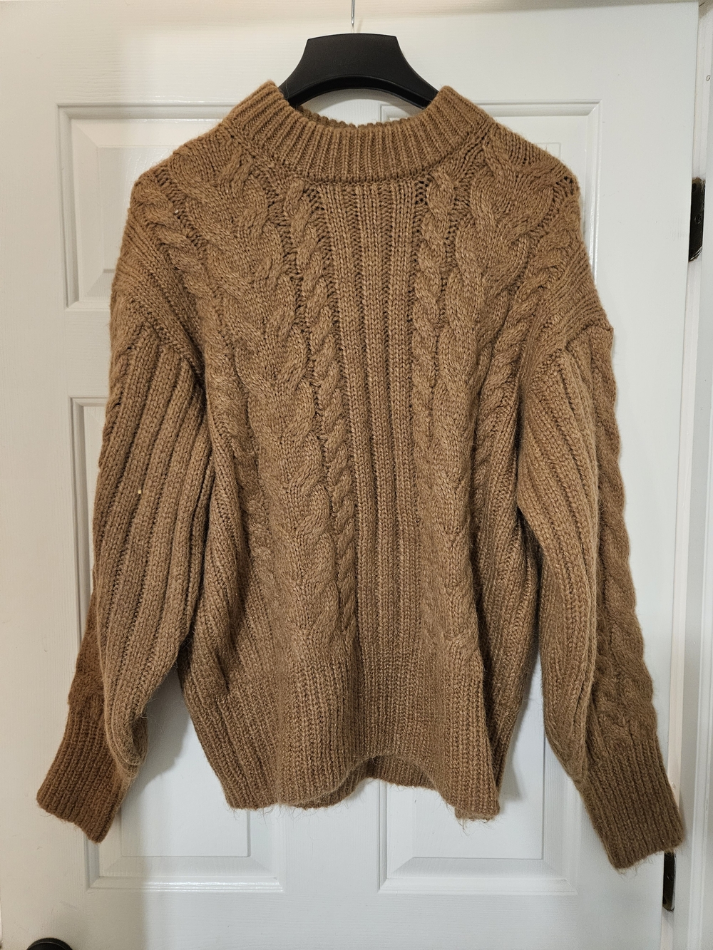 a new day Camel Cable Knit Crewneck Sweater NWT Size L